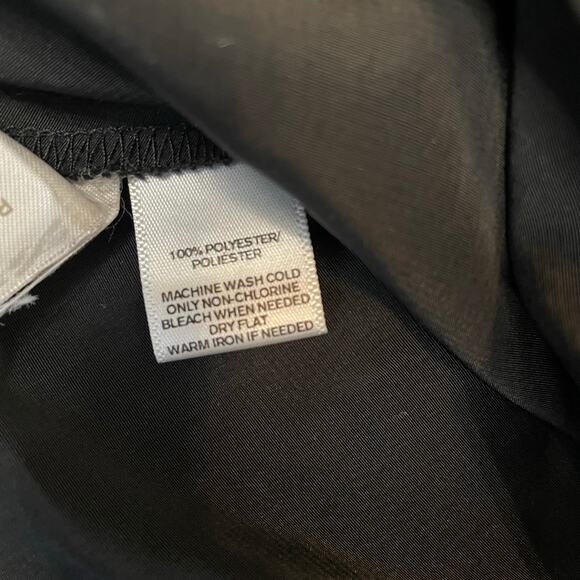 LOFT Black A-Line Skirt XS Satin Feel Polyester Midi Skirt Minimalist Preowned - Picture 4 of 7